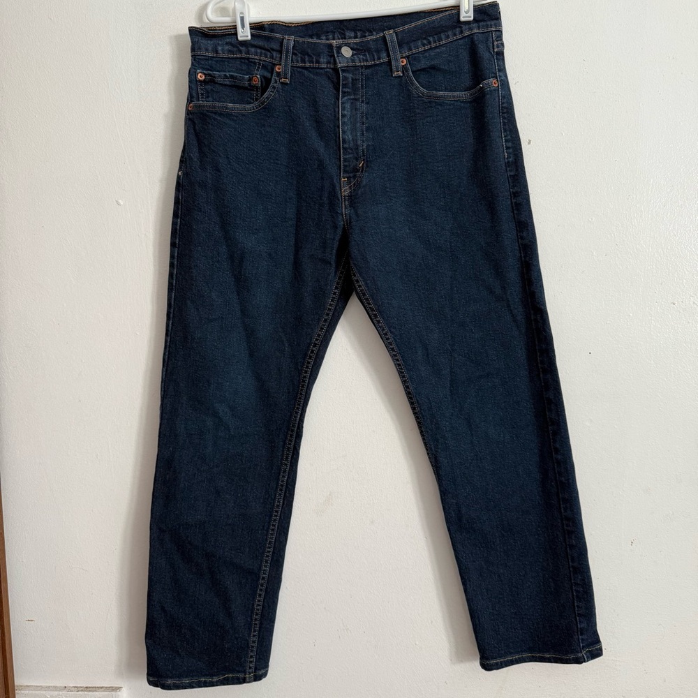 Levis 505 Jeans Men's Size 34x32  Dark Blue‎ Straight Work Wear Cowboys Vintage